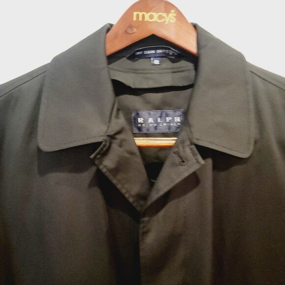 Ralph Lauren Coat Overcoat Men's 42L Quilted Removable Lining Black Workwear - Picture 8 of 16